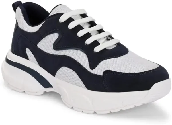 Men's Comfortable Lightweight Outdoor Lace Up Classy Walking & Gym Casual Sport Running Shoes For Men  (White, Blue , 8) - Image 2